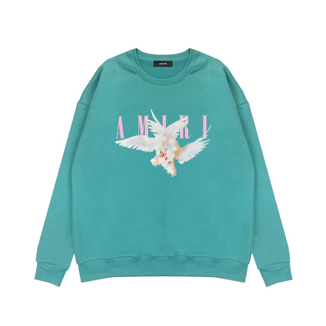 Amiri Dove Print Sweatshirt "Cyan"