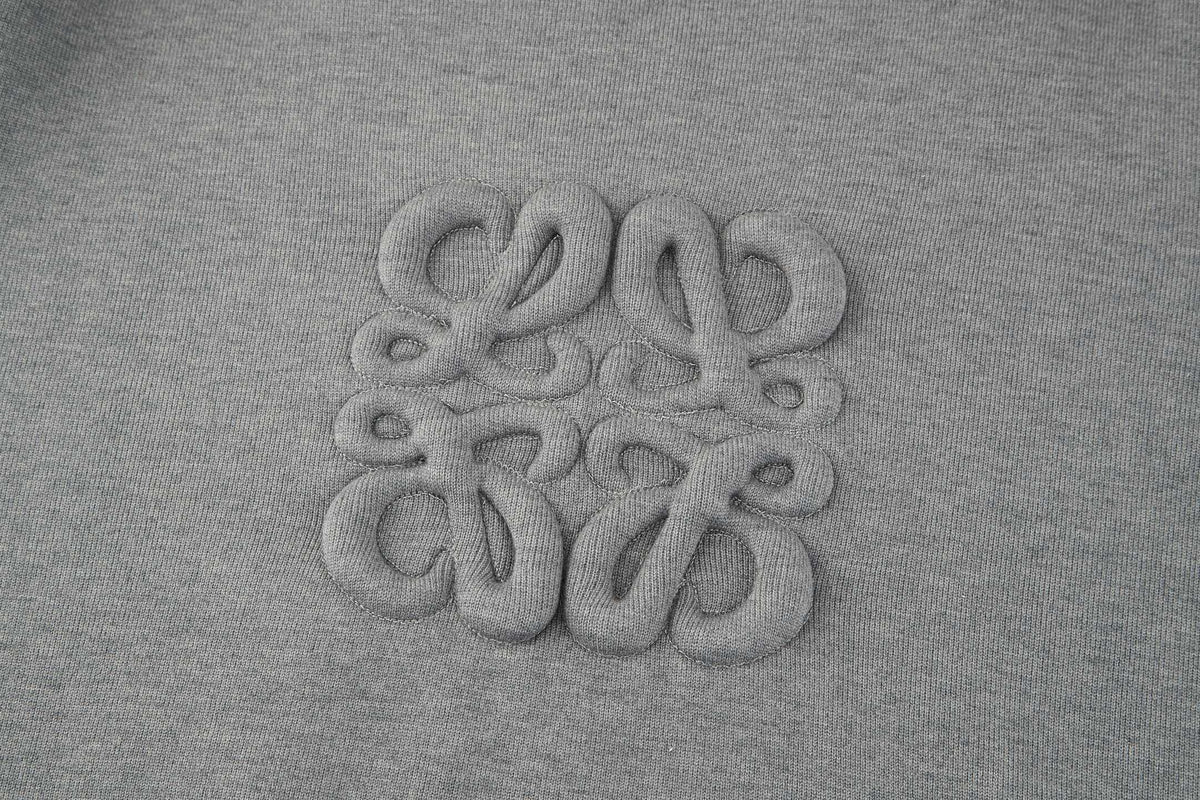 Loewe Anagram Zip-up Cotton Hoodie "Grey"