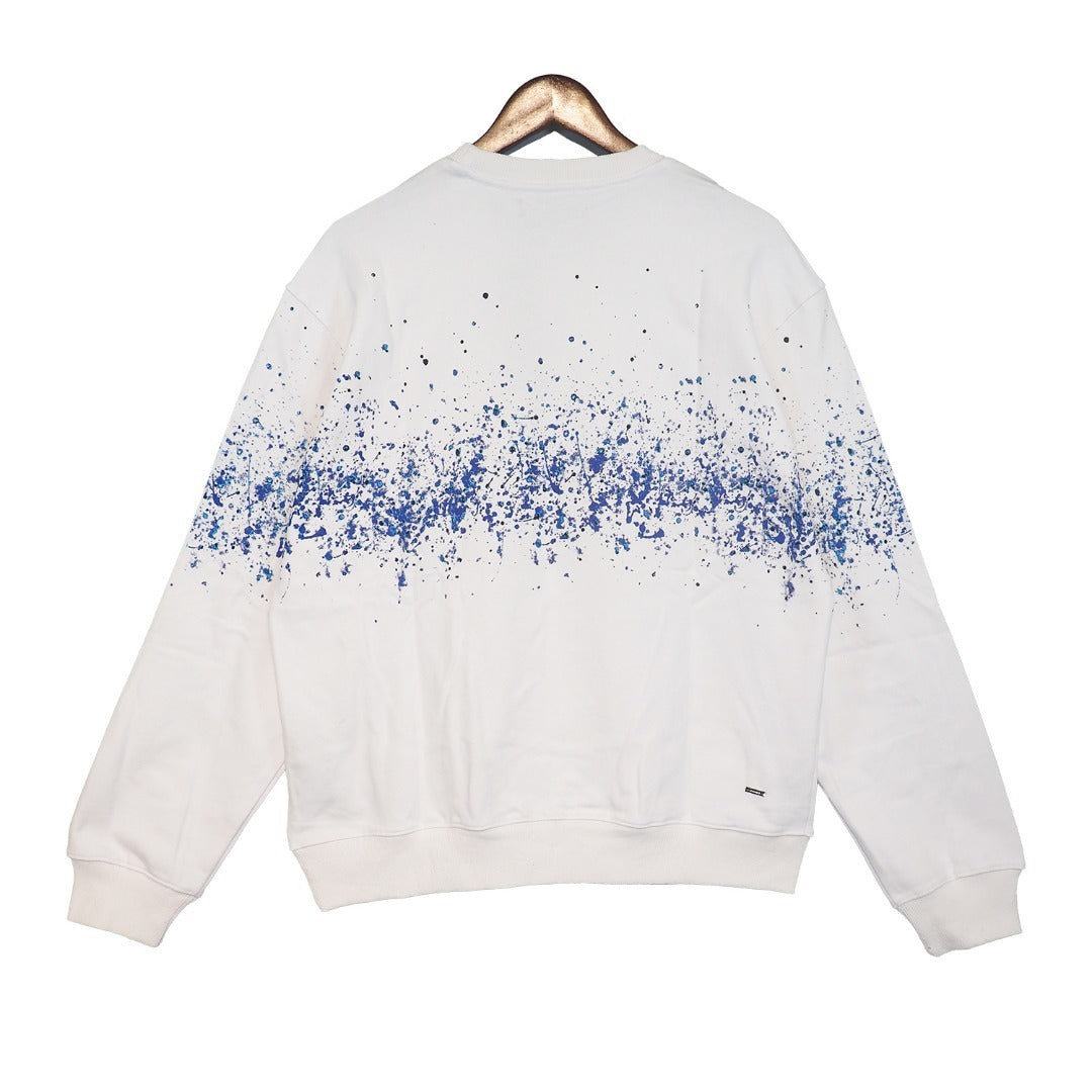 Amiri Crystal Splash Logo Sweatshirt "White-Blue"
