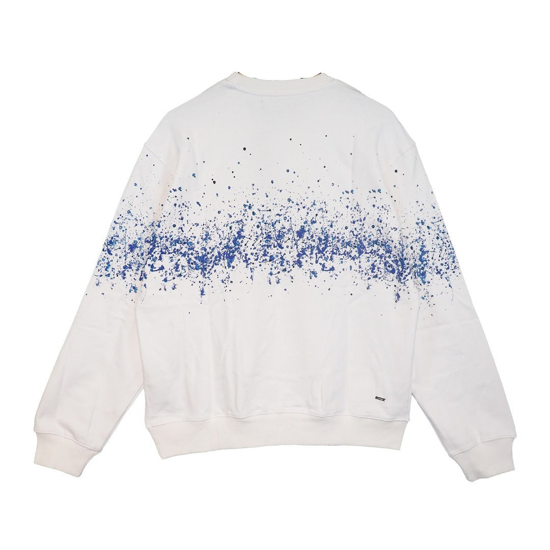 Amiri Crystal Splash Logo Sweatshirt "White-Blue"