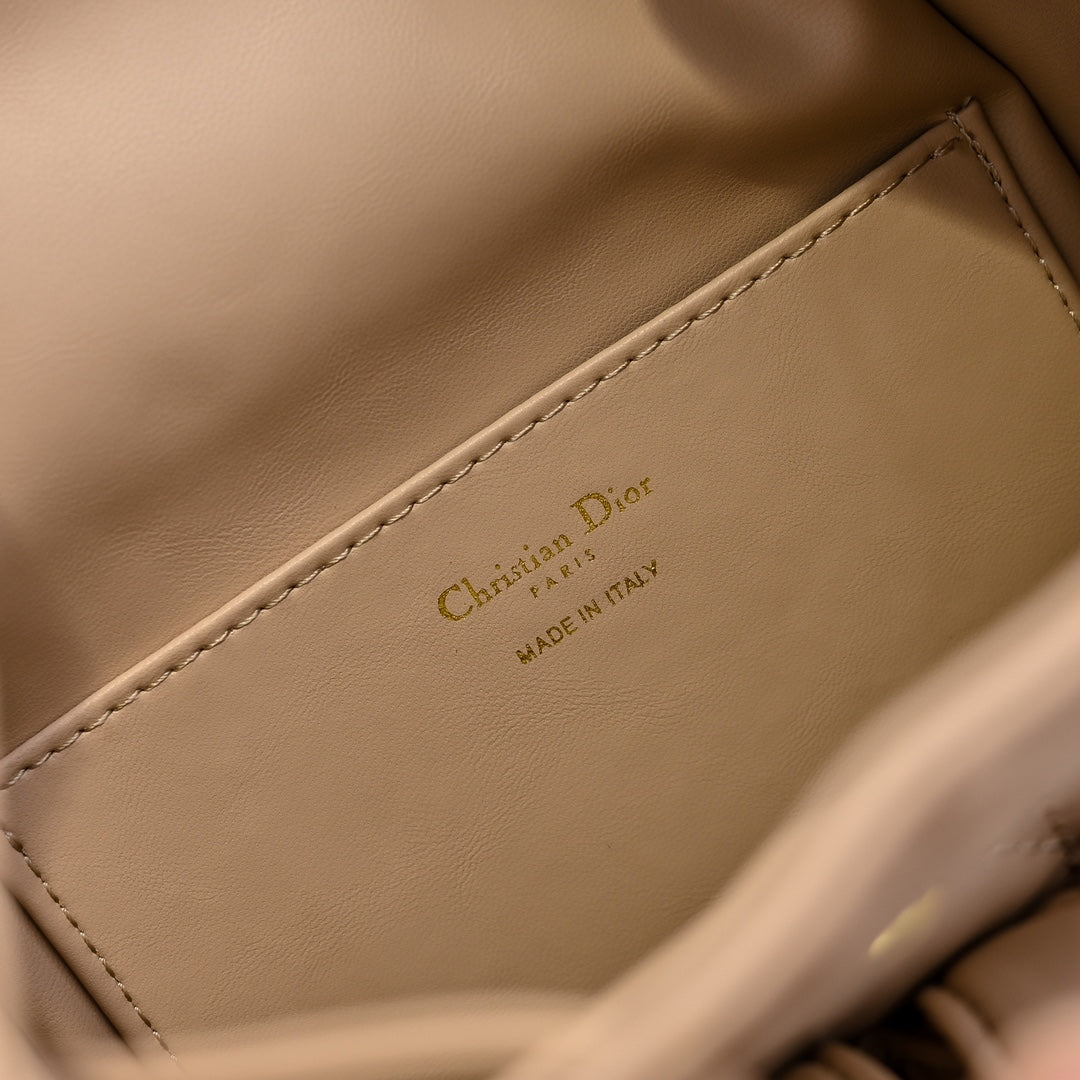 Dior Medium Dior Caro Backpack "Powder Beige Macrocannage Lambskin"