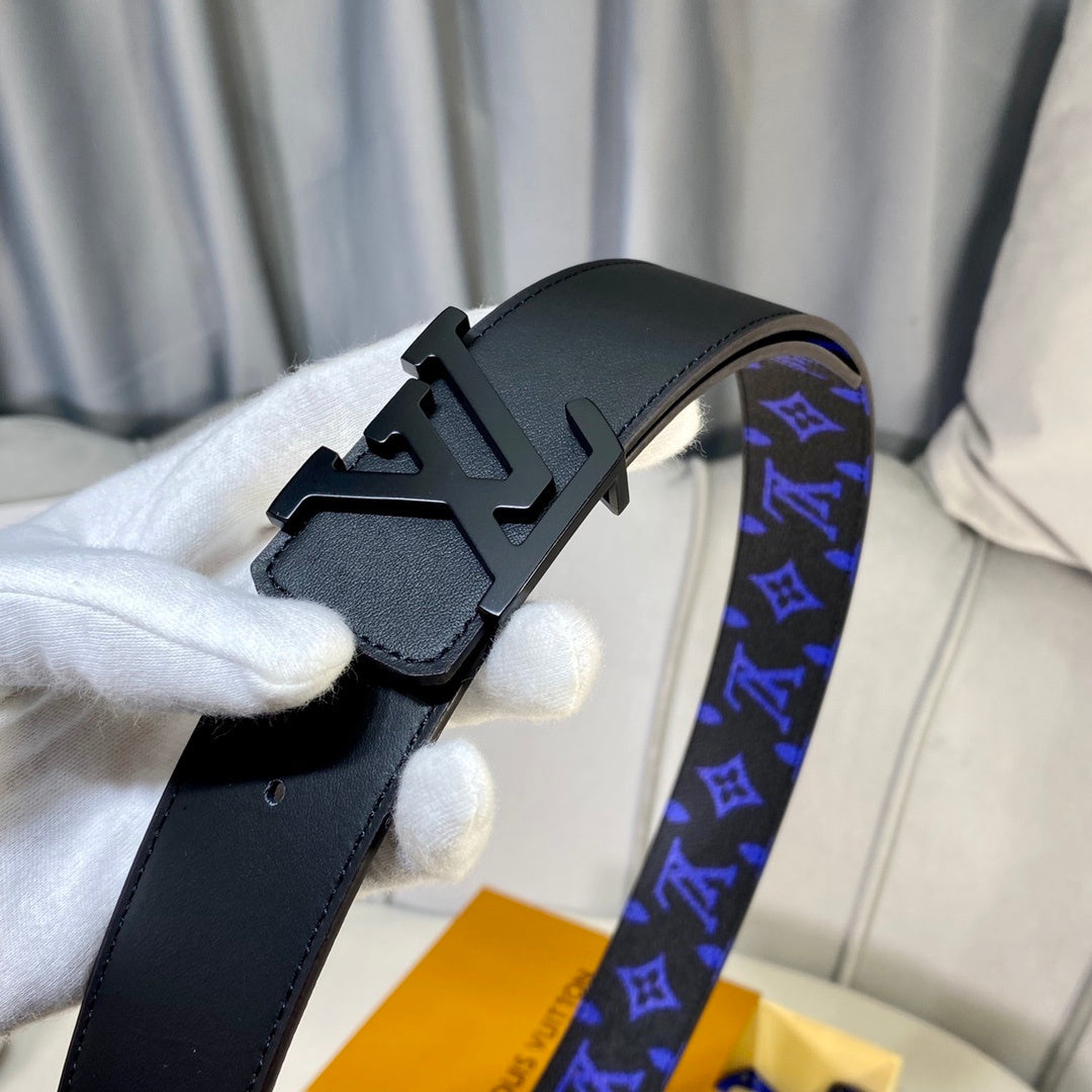 Louis Vuitton LV Initiales Reversible Belt "Monogram Blue-Black" and "Black"