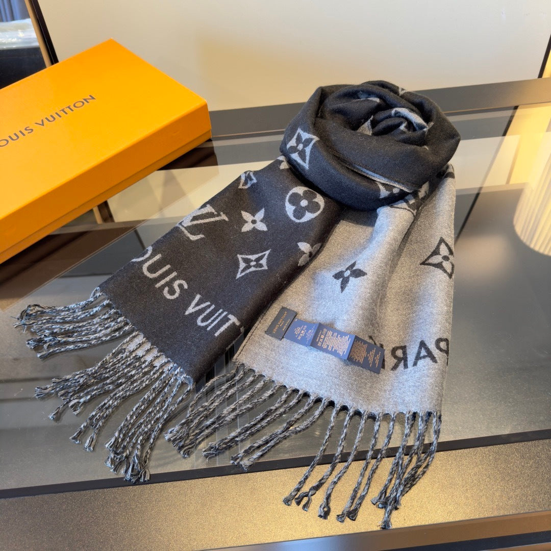 Louis Vuitton Monogram Scarf "Black"