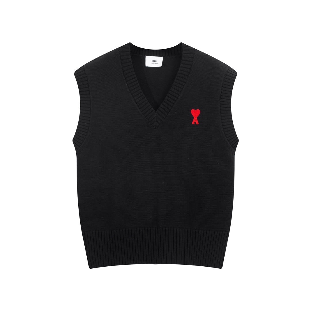AMI Paris Ami De Coeur Sweater Vest "Black"