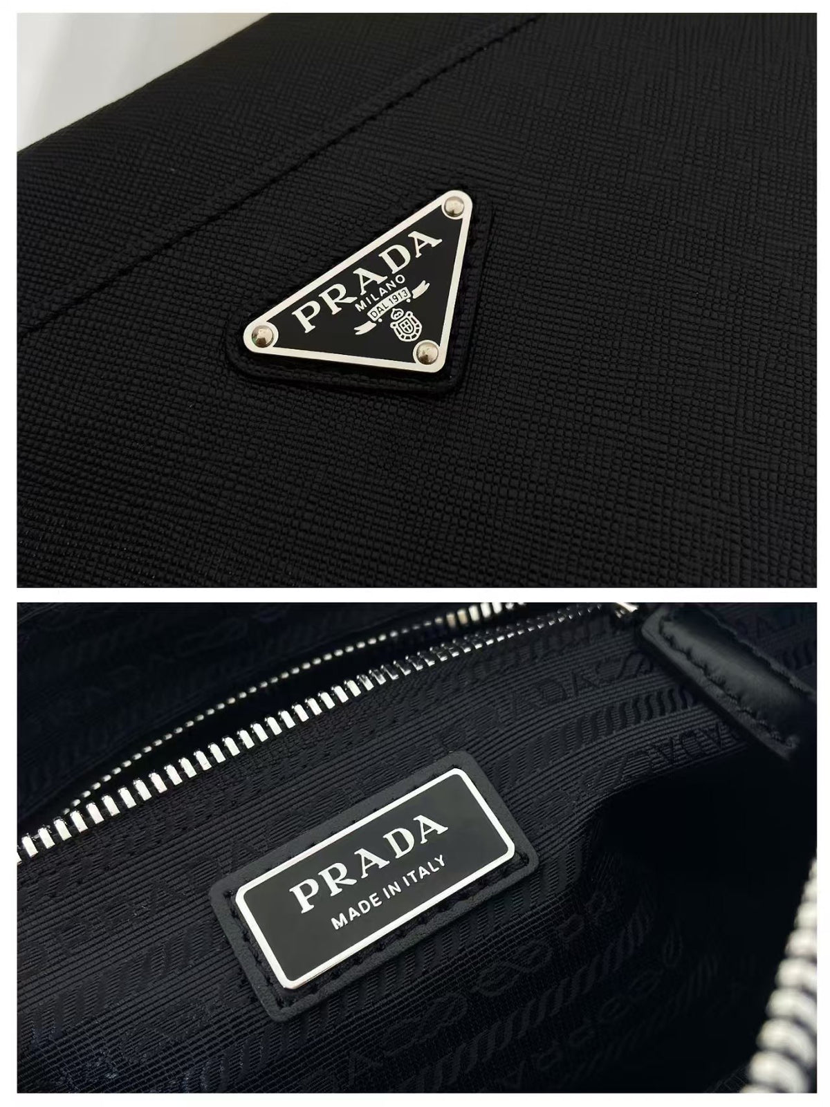 Prada Saffiano Leather Shoulder Bag "Black"