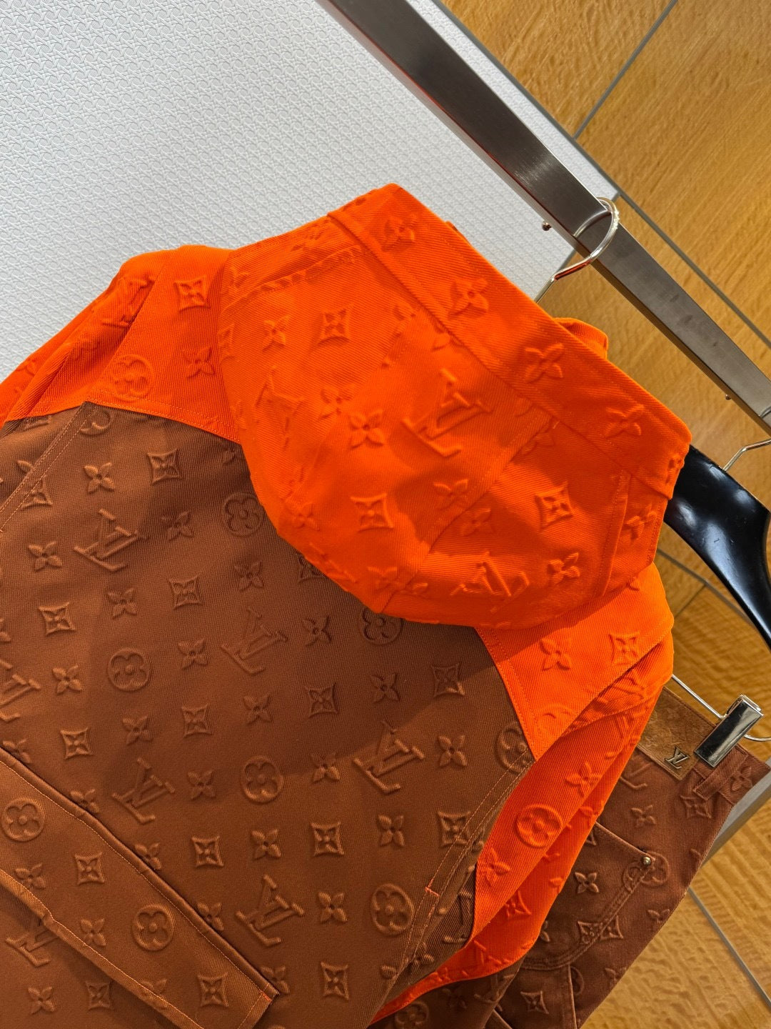 Louis Vuitton Monogram Hooded Denim Jacket "Brown-Orange"