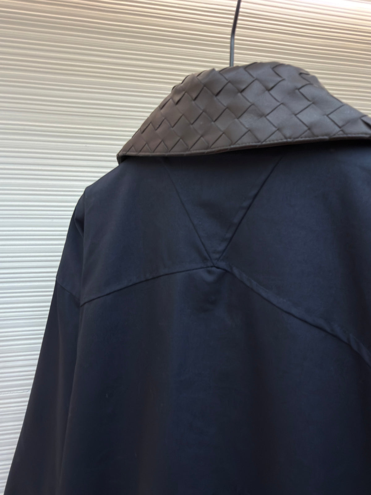 Bottega Veneta Intrecciato Leather-trimmed Canvas Blouson "Navy"