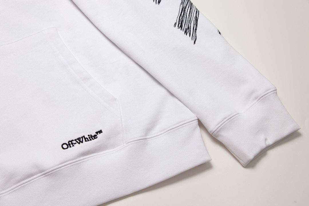 Off-White Scribble Diag Boxy Hoodie "White"
