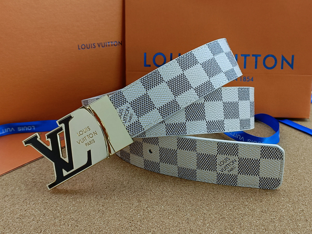 Louis Vuitton Leather Belt "White-Black"
