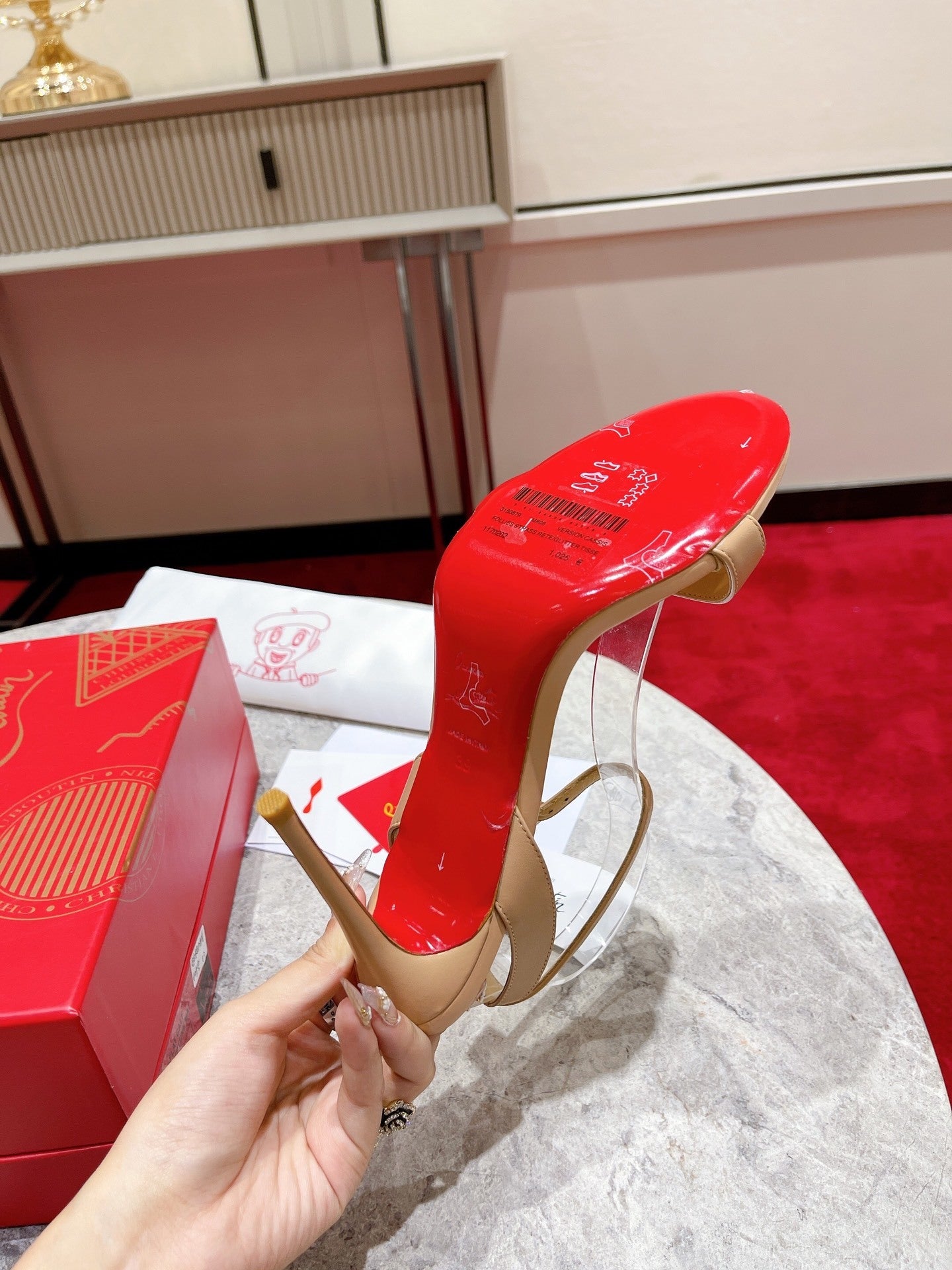 Christian Louboutin Loubigirl 100mm Platform Sandals "Beige"