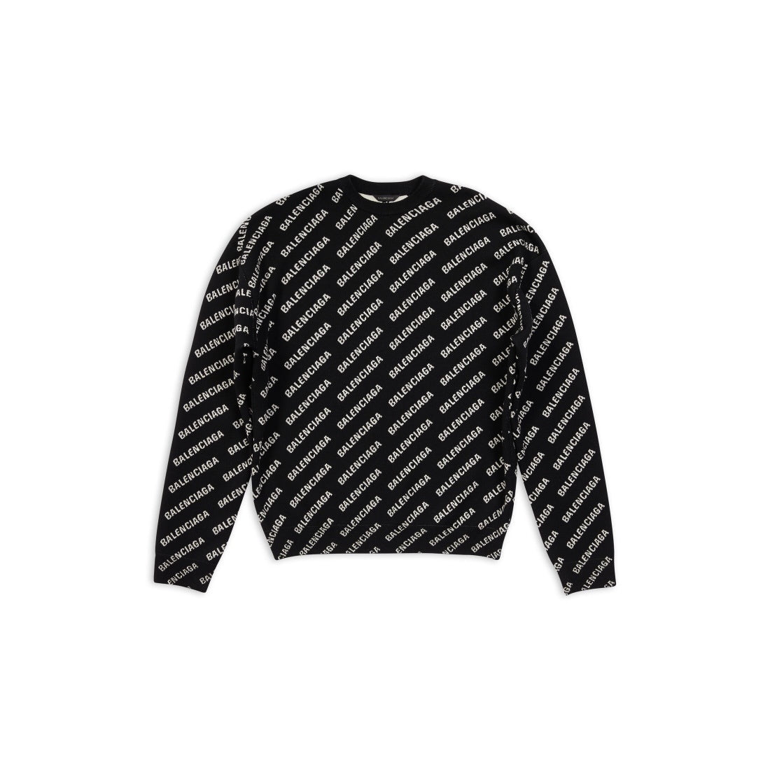 Balenciaga All-Over Logo Sweater "Black-White"