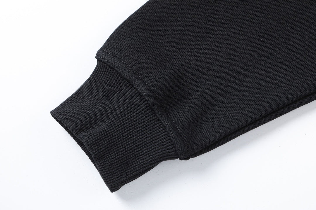 Burberry Logo Print Zip-Up Hoodie "Black"