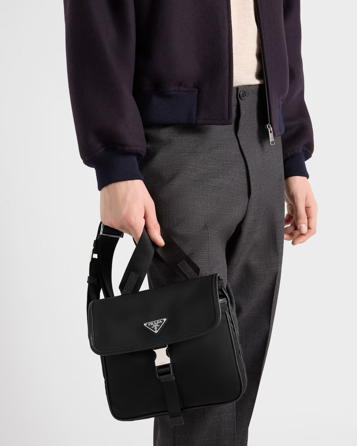 Prada Re-Nylon and Saffiano Leather Shoulder Bag