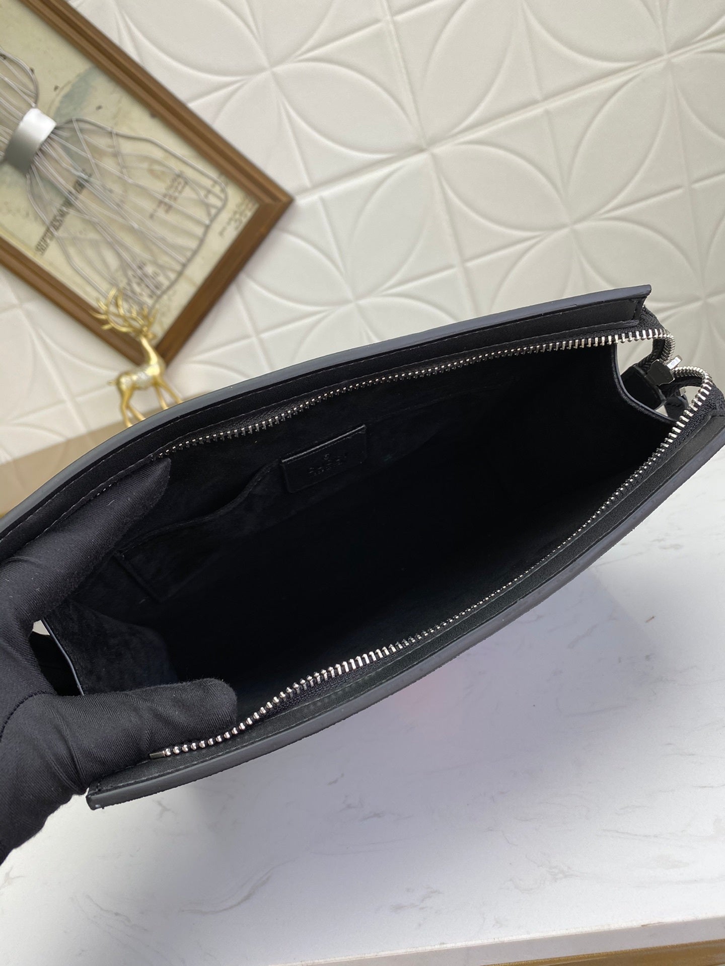Gucci GG Supreme Sherry Line GG Web Pouch