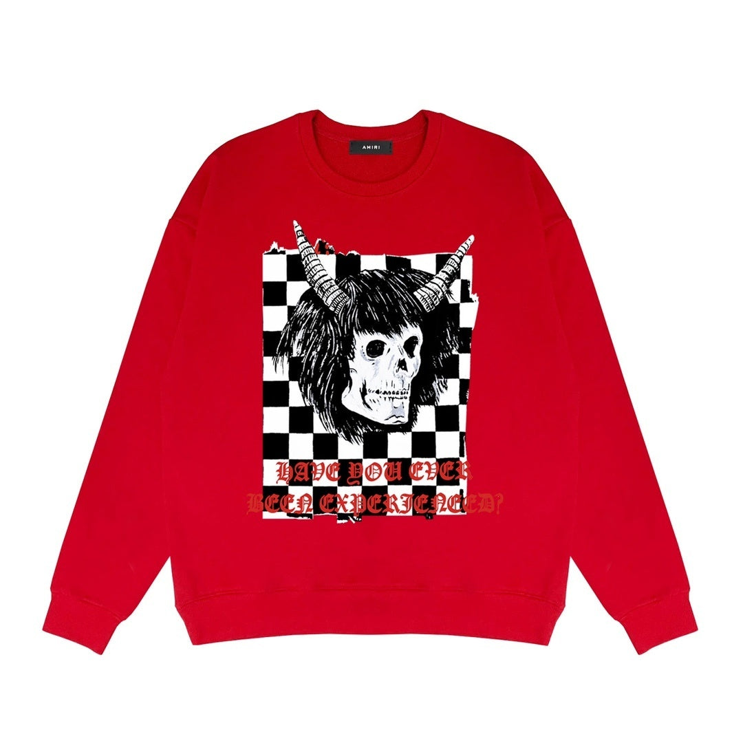 Amiri x Wes Lang Checker Skull Sweatshirt "Red"