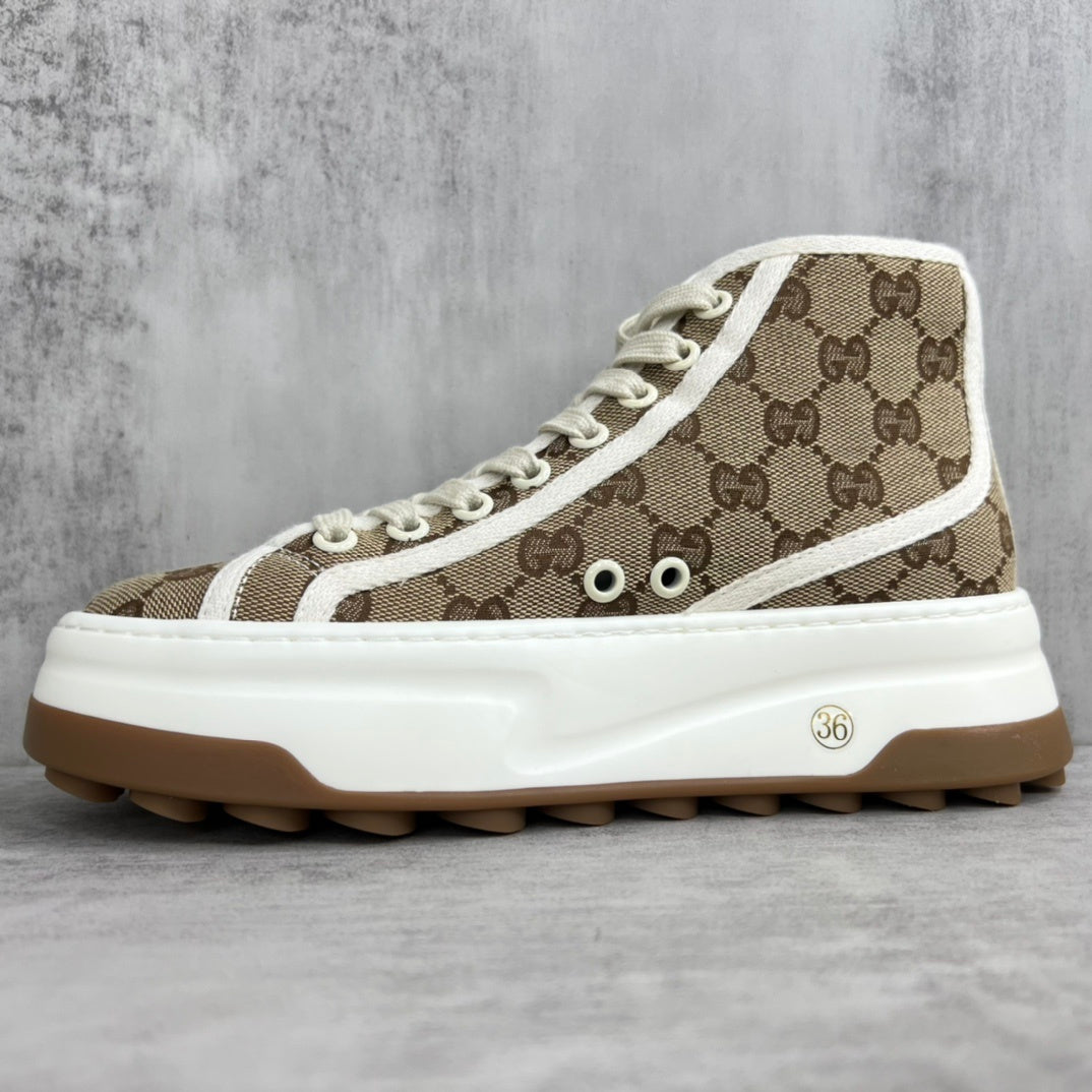 Gucci Tennis 1977 High-Top "Beige-White Monogram"