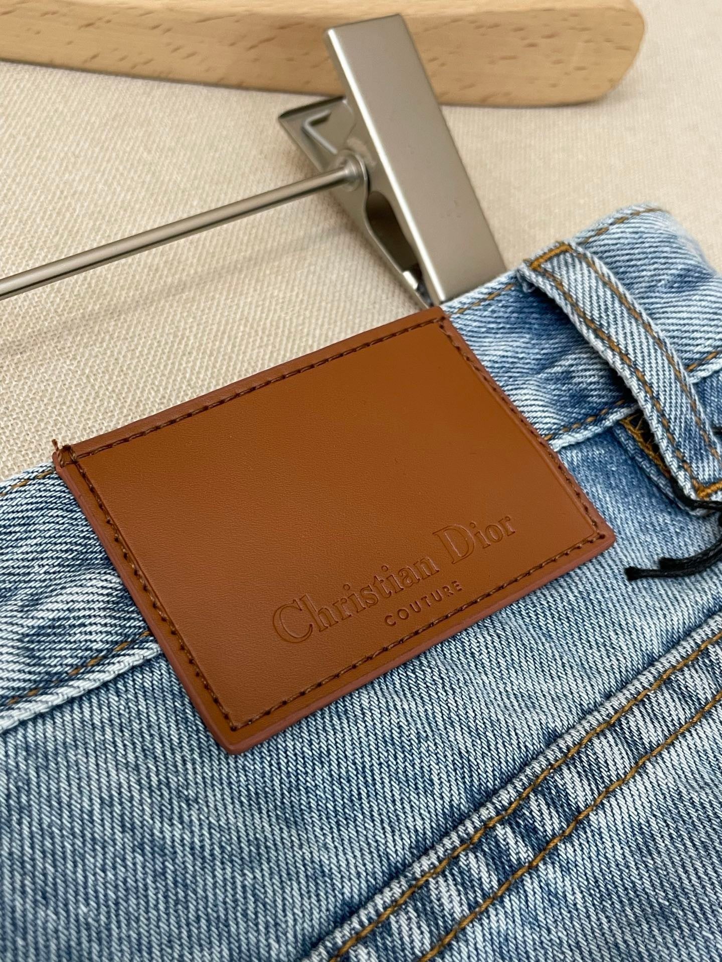 Dior Cannage Jeans Blue Cotton Denim
