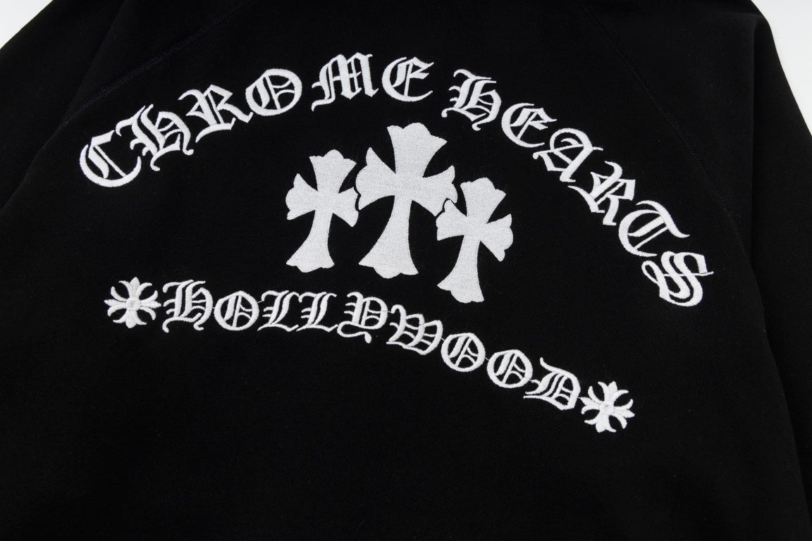 Chrome Hearts Zip-Up Hoodie "Black-White"