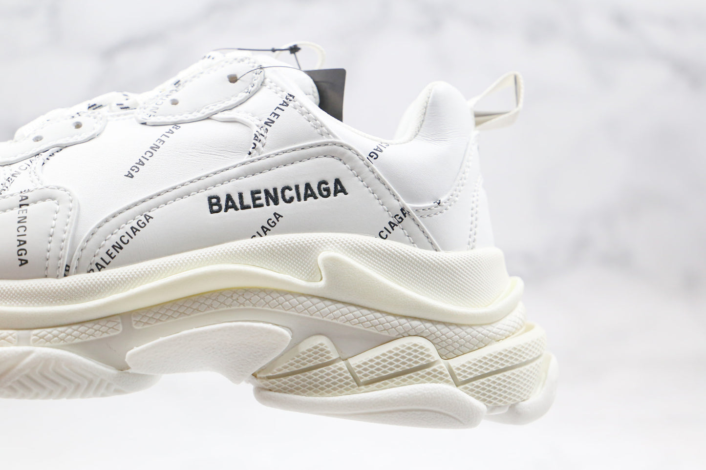 Balenciaga Triple S "White-All Over Logo"