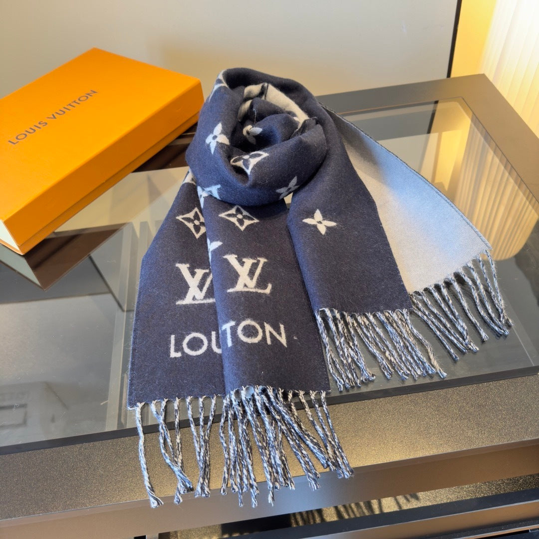 Louis Vuitton Monogram Scarf "Blue"