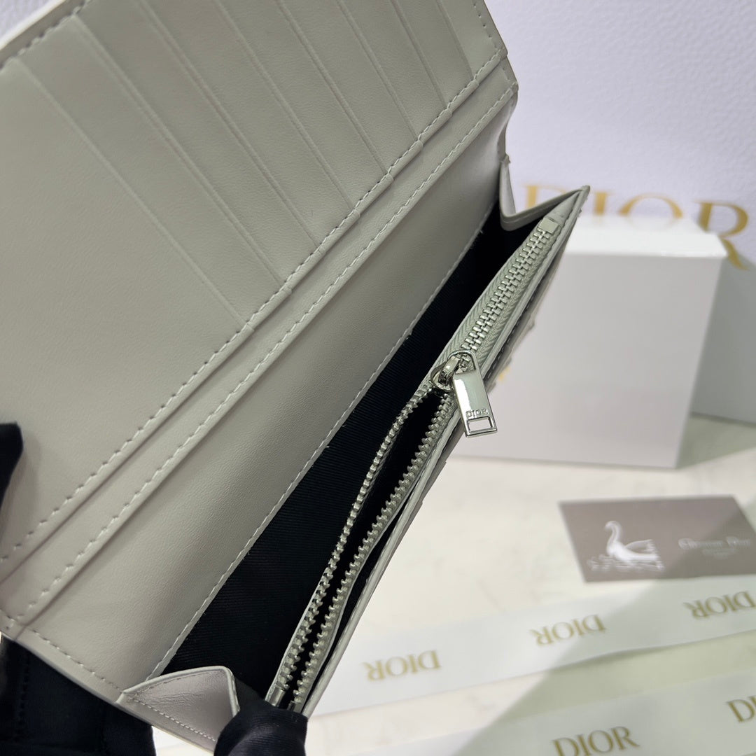 Dior Long Wallet CD Diamond Coated Canvas