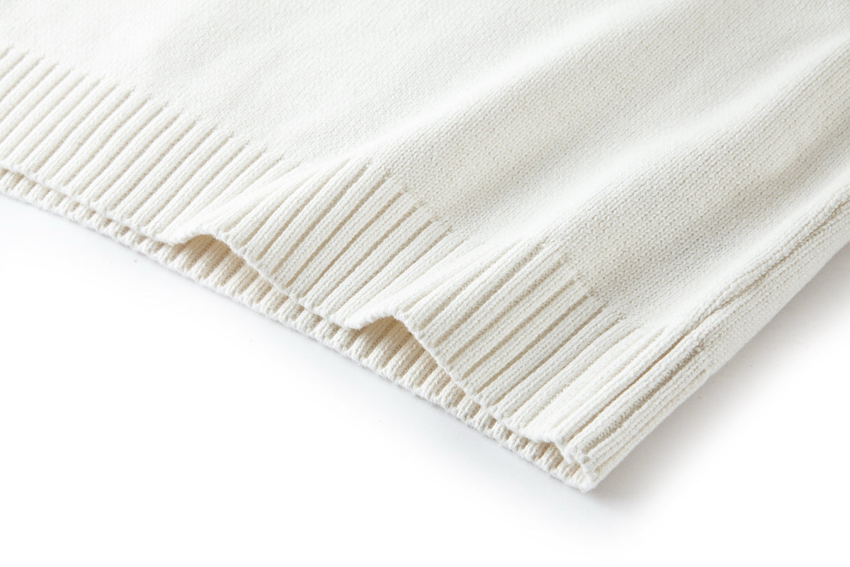 Gucci Knit Cotton Wool Sweater with Intarsia "White"