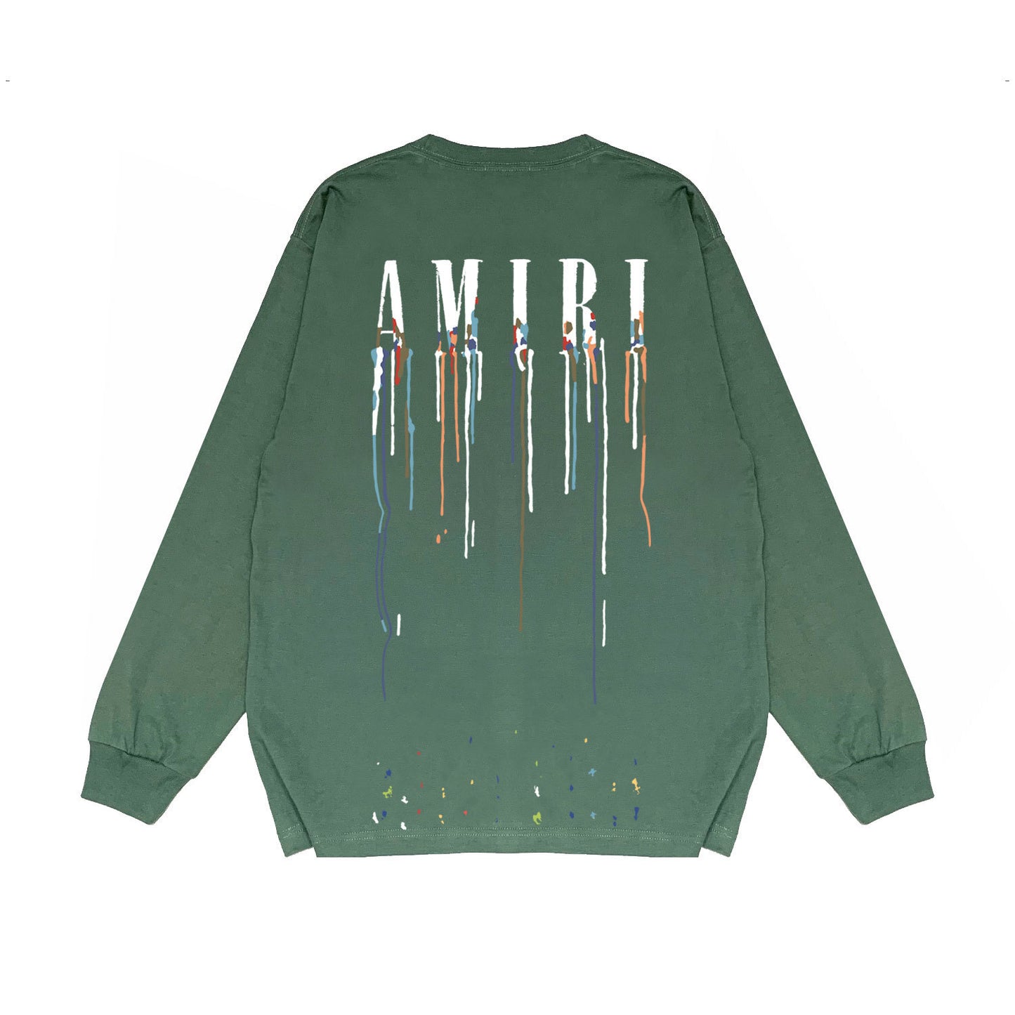 Amiri Paint Drip Core Logo Print Sweatshirt "Green-White"