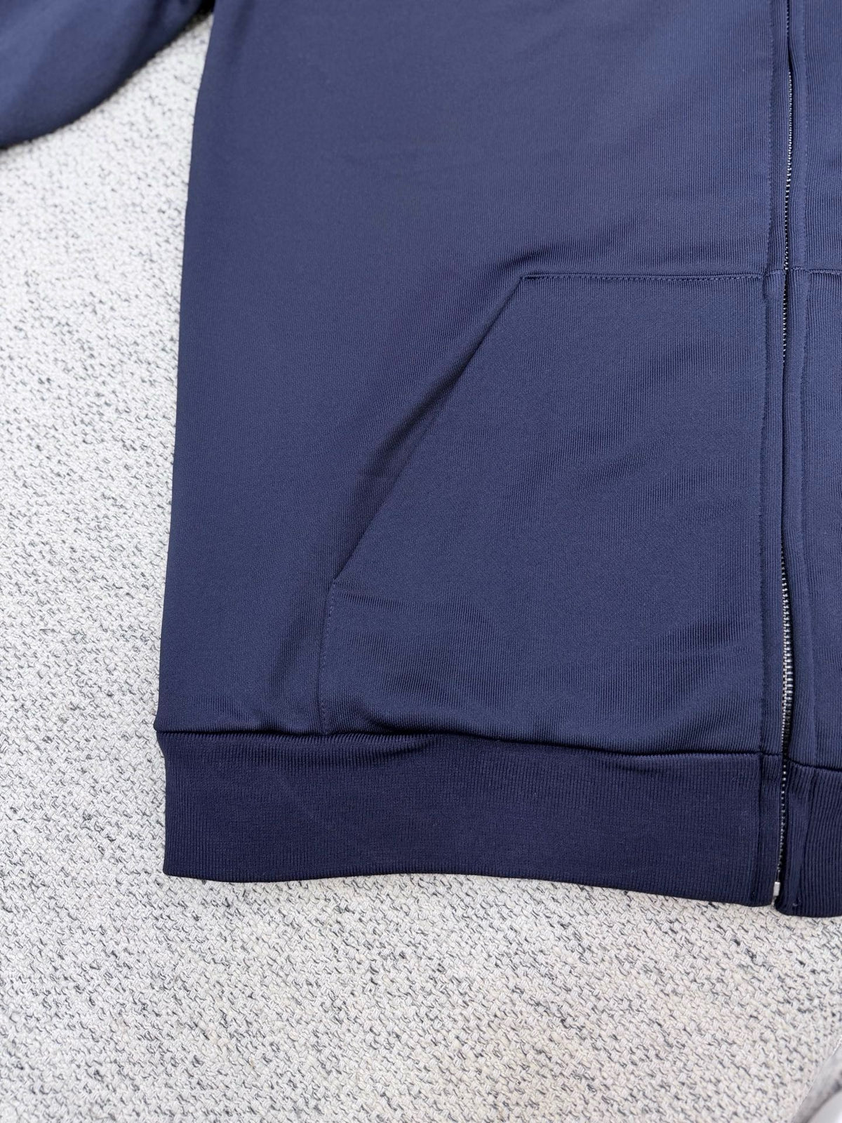 Gucci Silk Cotton Jersey Zip Jacket with Web "Dark Blue"