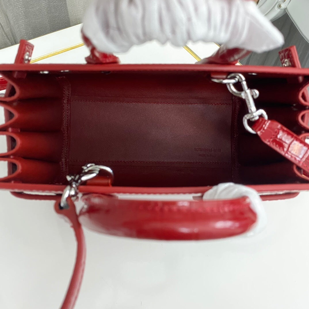 Saint Laurent Sac De Jour in Crocodile-Embossed Leather-Nano