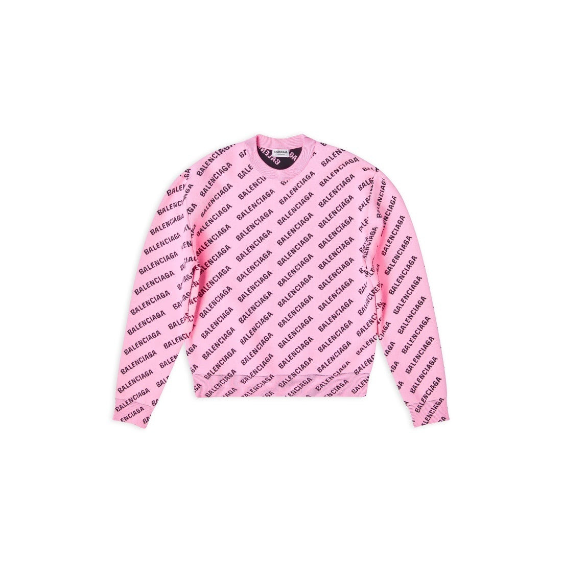 Balenciaga All-Over Logo Sweater "Pink-Black"