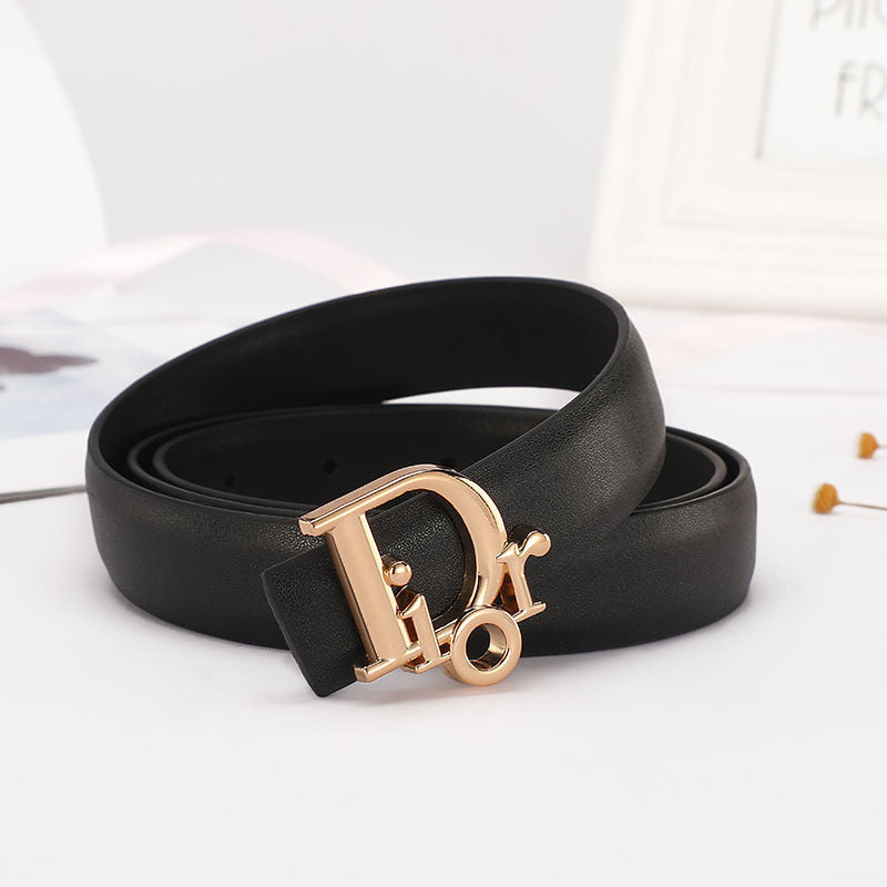 Dior Leather Belt "Black-Gold"