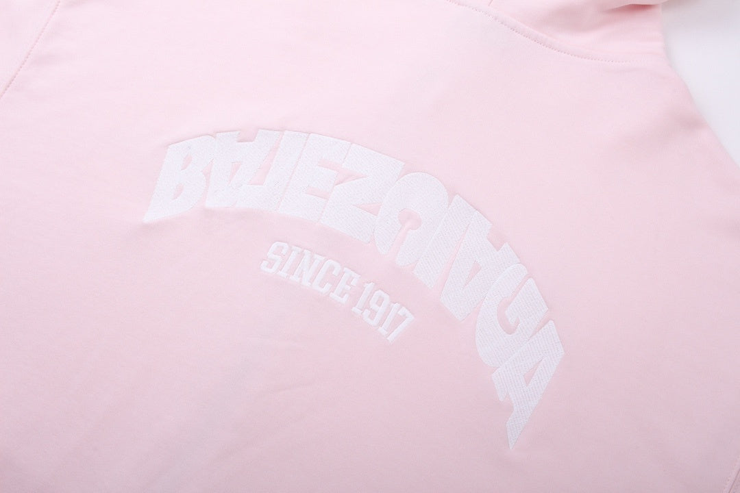 Balenciaga Round Backflip Zip-Up Hoodie "Pink-White"