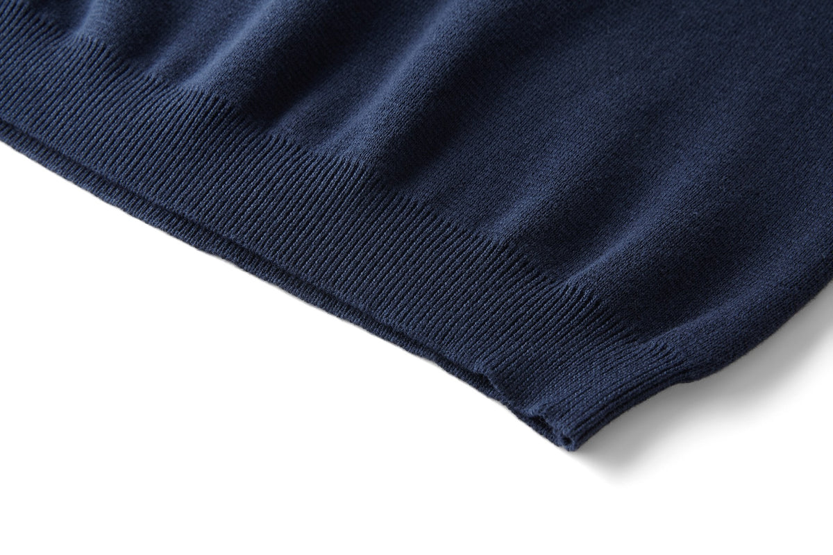 Gucci Knit Cotton T-shirt with Embroidery "Navy"