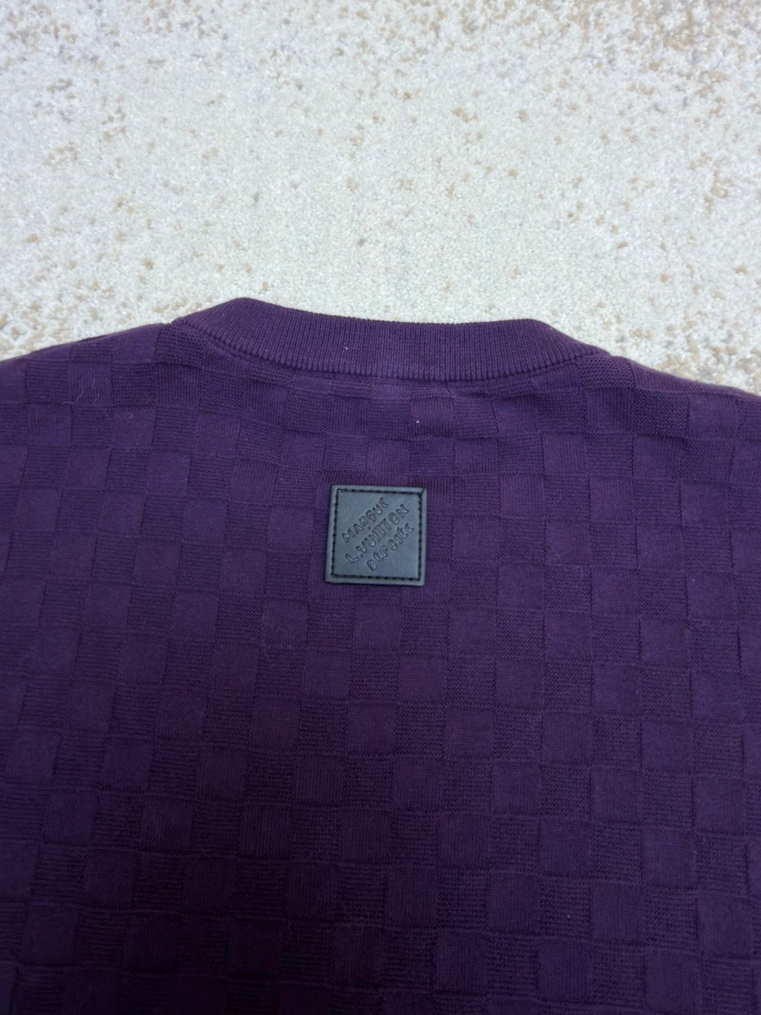 Louis Vuitton Damier Jacquard Short-Sleeved Crewneck "Purple Indigo"