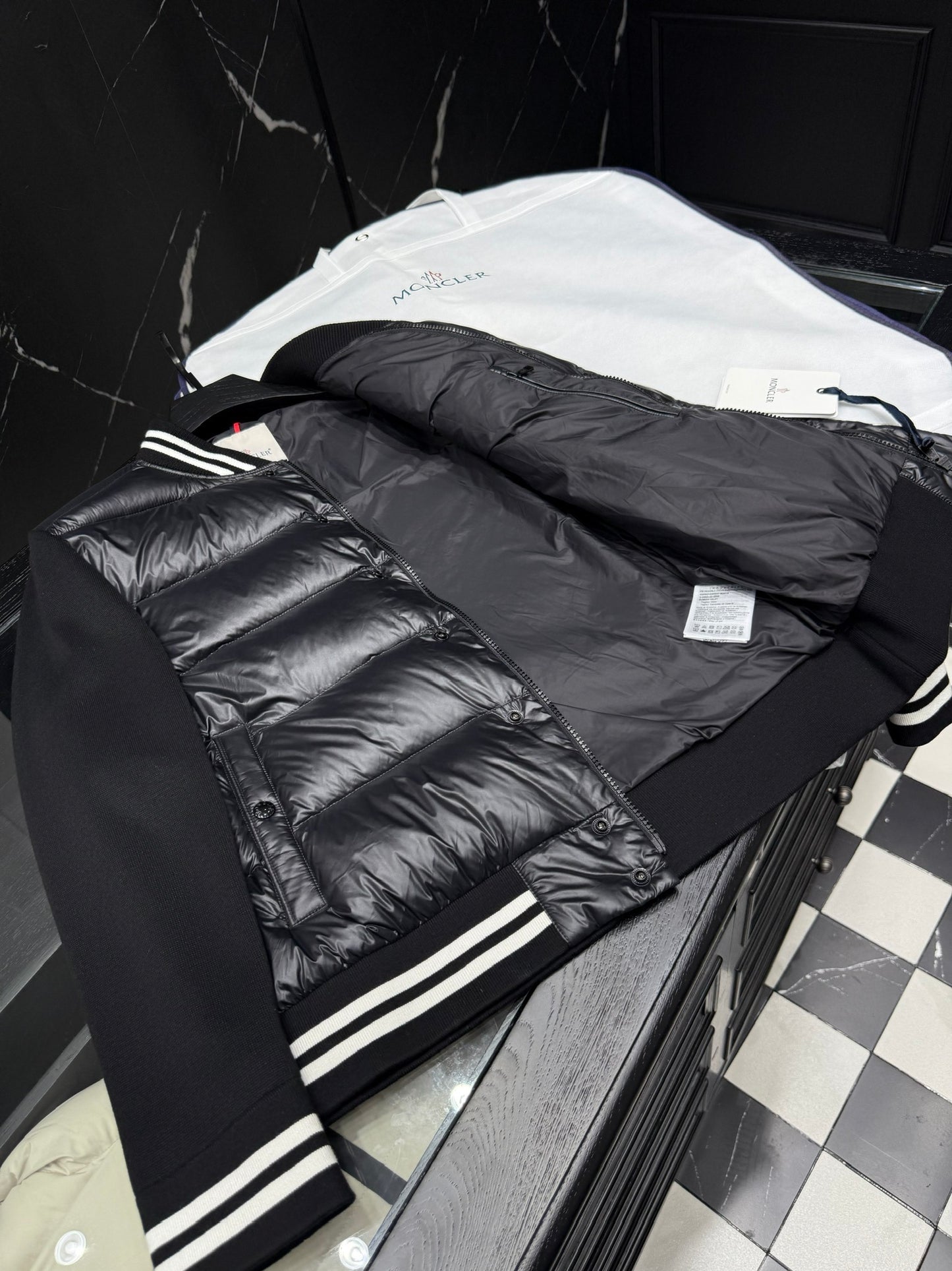 Moncler Paneled Down Jacket "Black"