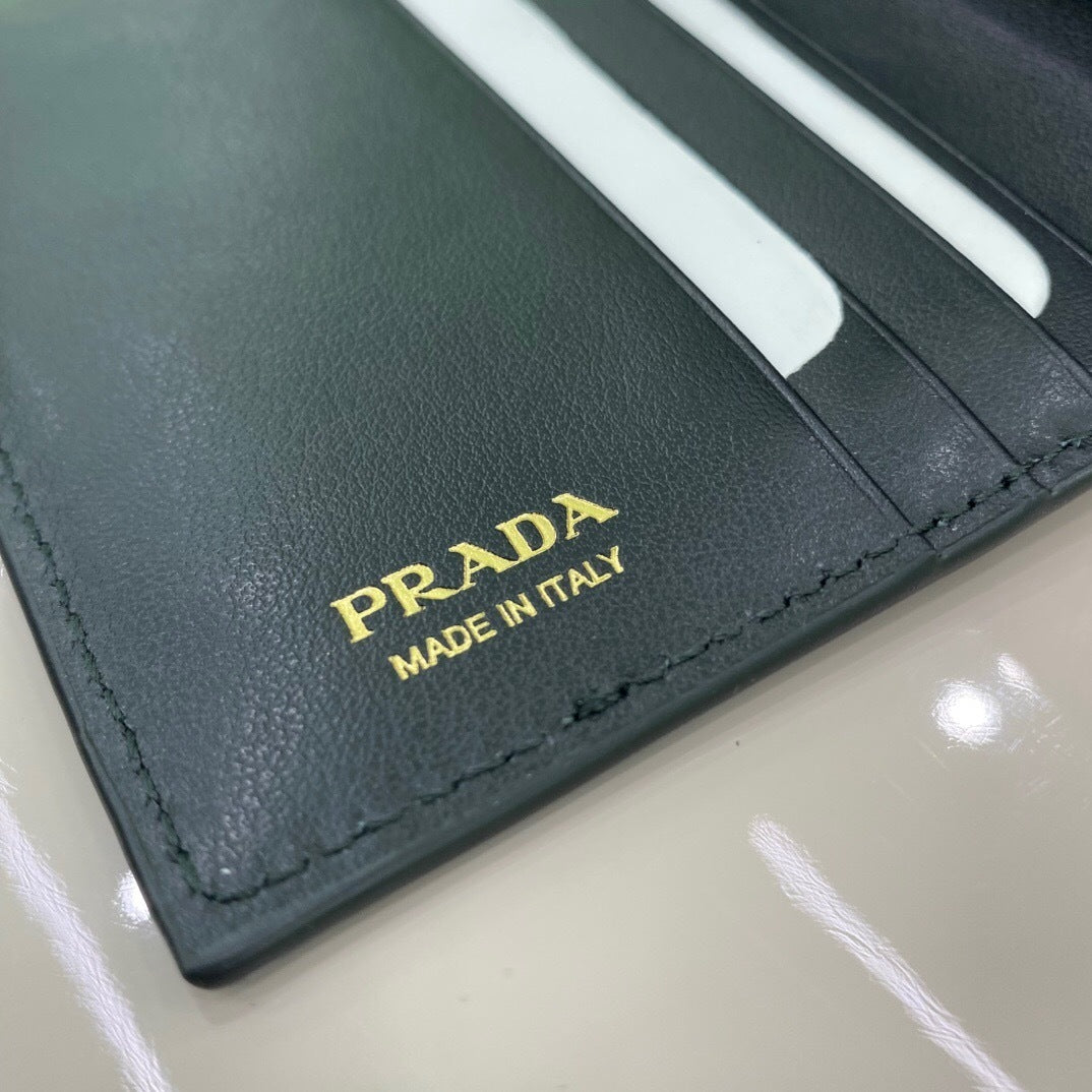 Prada Small Saffiano and Smooth Leather Wallet