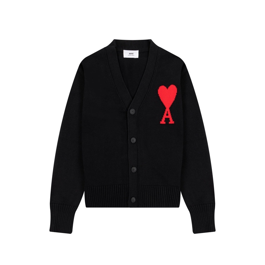 AMI Paris Ami De Coeur Cardigan "Black"