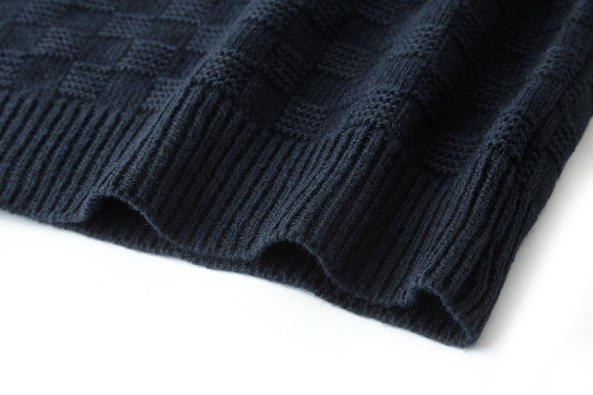 Louis Vuitton Cashmere-Wool Blend Half-Zip Pullover "Navy"