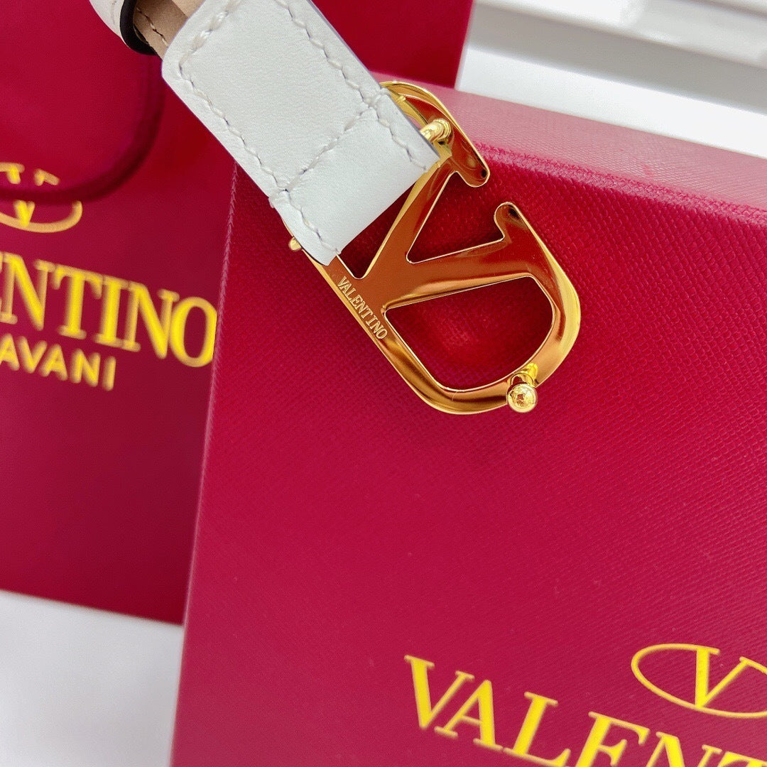 Valentino VLogo Signature 20mm Leather Belt "White"