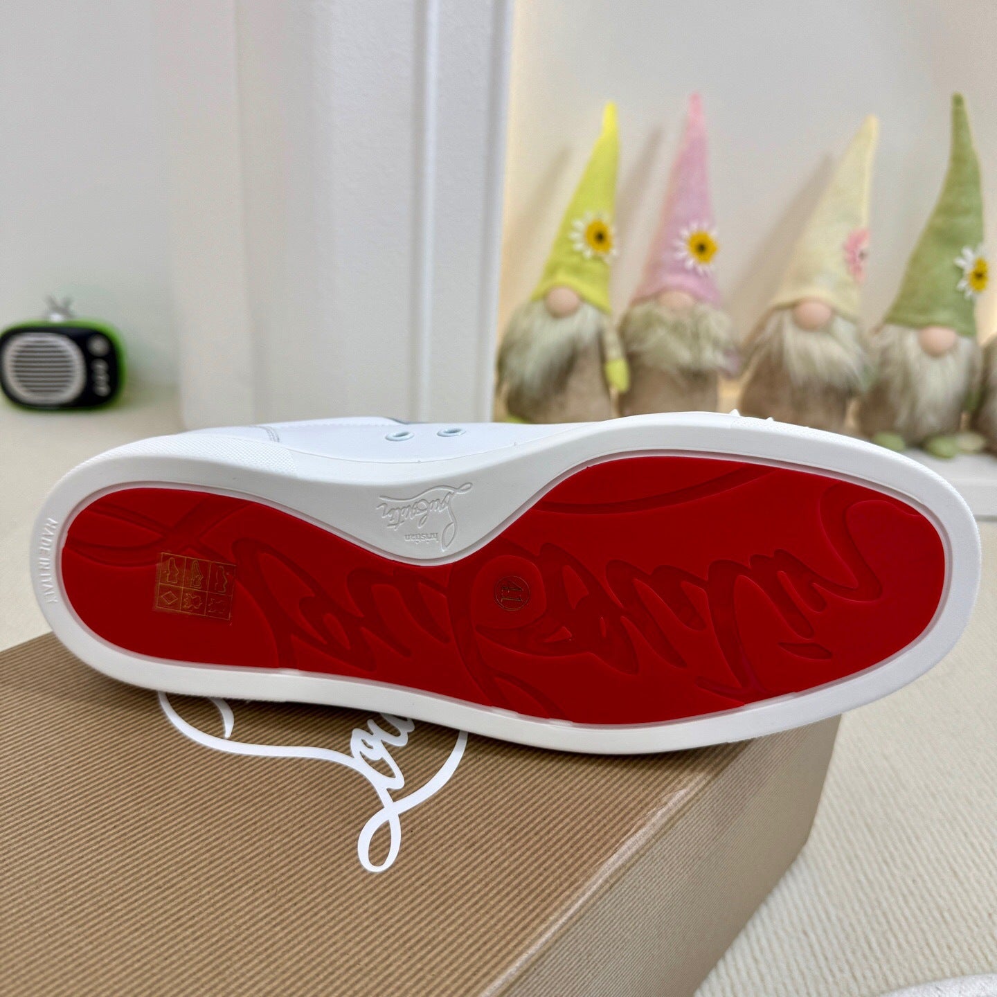 Christian Louboutin Louis Junior Spikes "White"