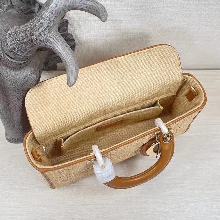 Dior Medium Lady D-Joy Bag "Natural Macrocannage Raffia"