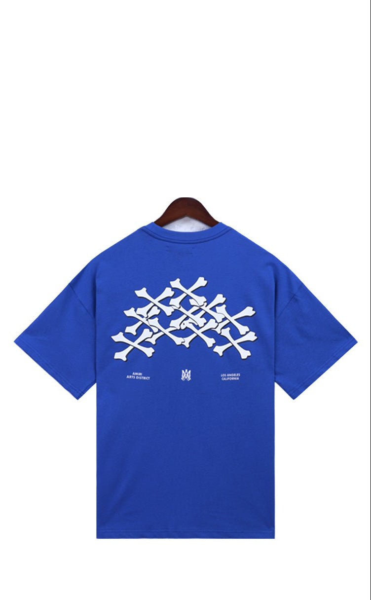 Amiri Bones Stacked T-Shirt "Blue-White"