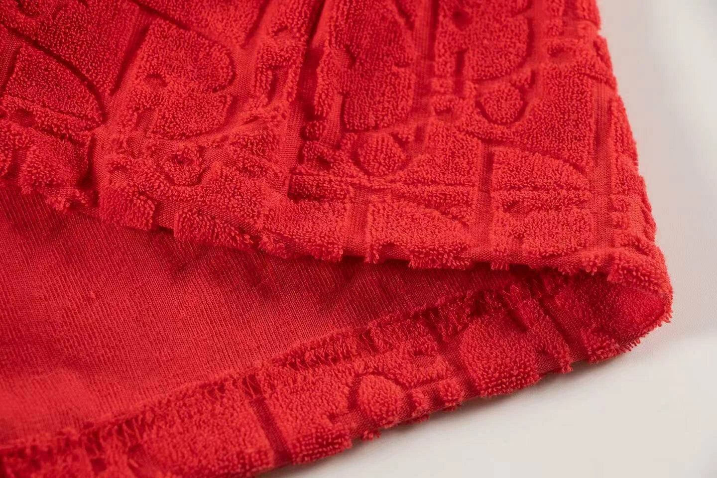 Dior Monogram Jacquard Toweling Shorts "Red"