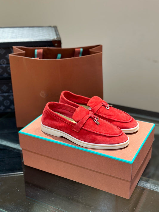 Loro Piana Charm Walk Loafers "Red"