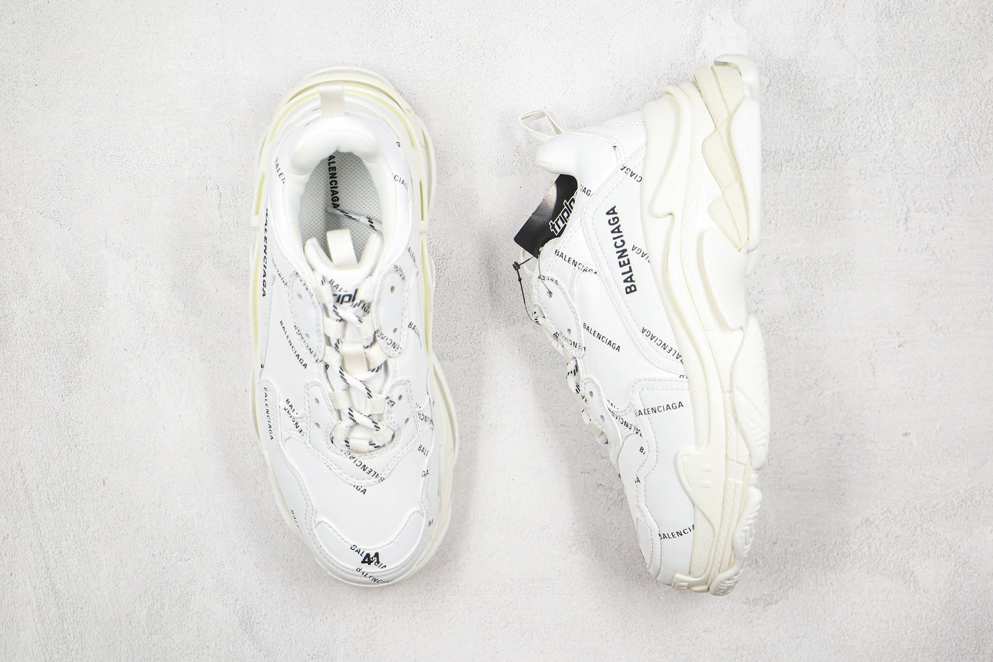 Balenciaga Triple S "White-All Over Logo"