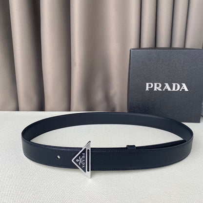 Prada 30mm Saffiano Leather Belt "Black"