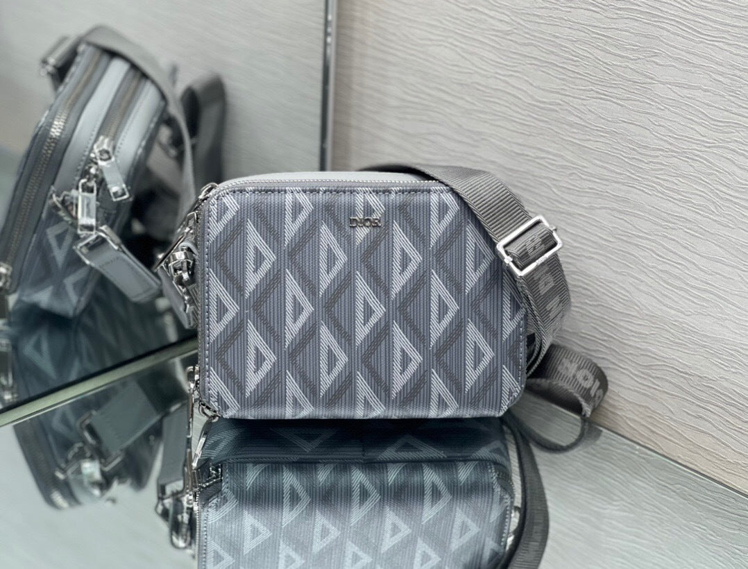 Dior CD Diamond Zipped Pouch with Strap