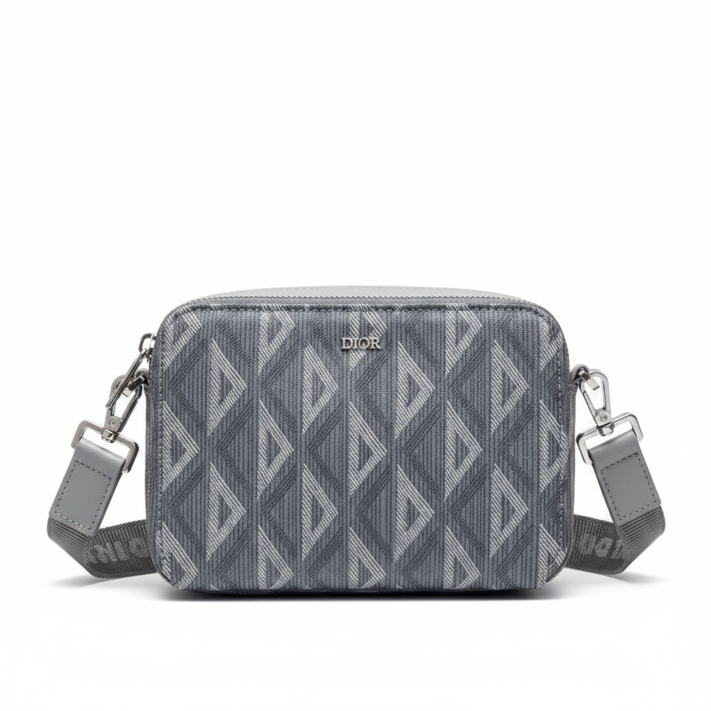 Dior CD Diamond Zipped Pouch with Strap