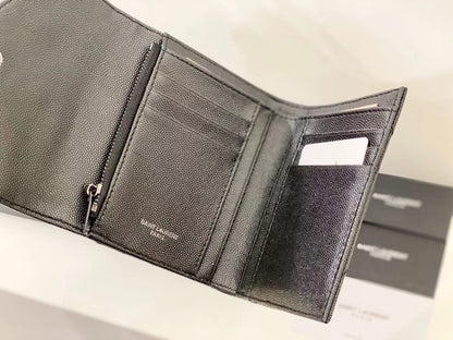 Yves Saint Laurent Compact Flap Cassendre Wallet Black
