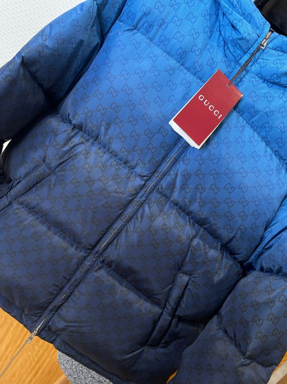 Gucci Printed Poplin Tech Down Jacket "Gradient Blue"